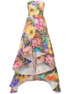 Monique Lhuillier Strapless Floral Gown - Multicolour