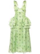 Rosie Assoulin Printed V-neck Dress - Green