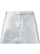 Courrèges - Metallic Mini Skirt - Women - Cotton/polyurethane/acetate/cupro - 38, Grey, Cotton/polyurethane/acetate/cupro