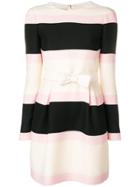 Valentino Stripe Bow Detail Dress - Neutrals