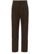 Bed J.w. Ford Slim Fit Split Hem Wool Trousers - Brown