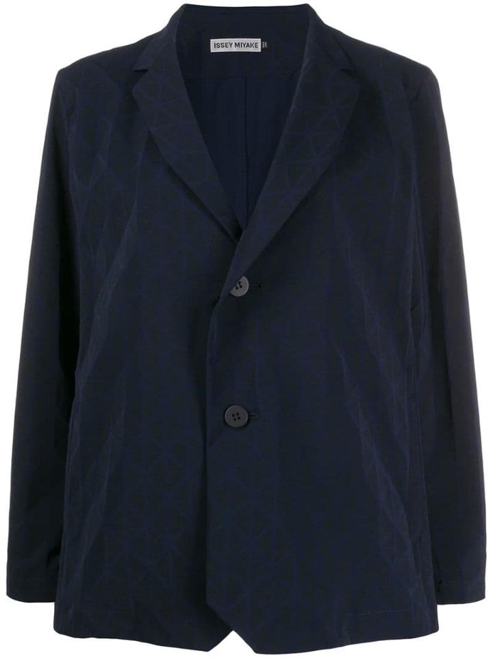 Issey Miyake Geometric Single-breasted Blazer - Blue