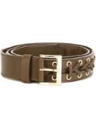 Balmain Braided Belt, Men's, Size: 90, Brown, Calf Leather/brass