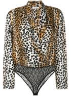 Rixo London Avril Leopard Print Top - Brown