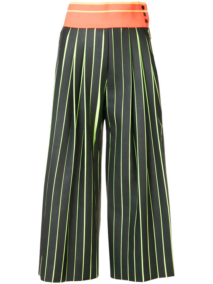 Bonded Strip Culottes - Women - Lamb Skin/neoprene - 12, Black, Lamb Skin/neoprene, Martina Spetlova