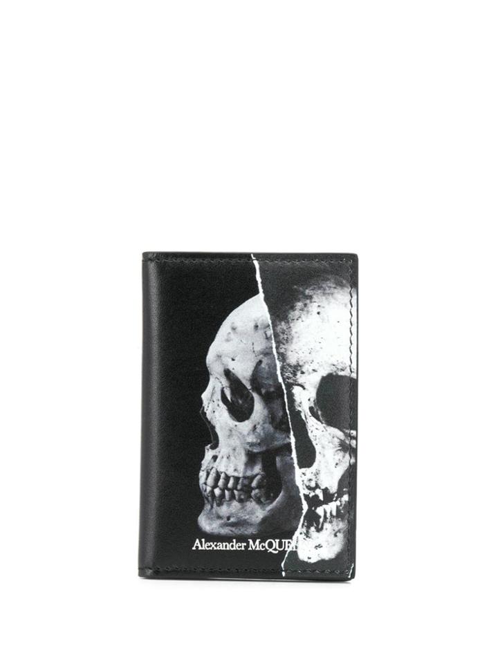 Alexander Mcqueen Skull Rose Pocket Organizer - Black