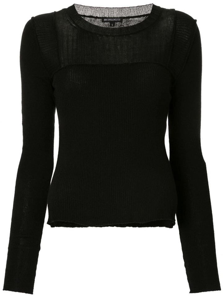 Ann Demeulemeester Long-sleeve Fitted Sweater - Black