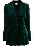 Temperley London Clove Velvet Single-breasted Blazer - Green