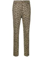 Max Mara Skinny Leopard Print Trousers - Brown