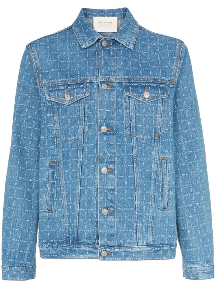 1017 Alyx 9sm Logo Print Denim Jacket - Blue