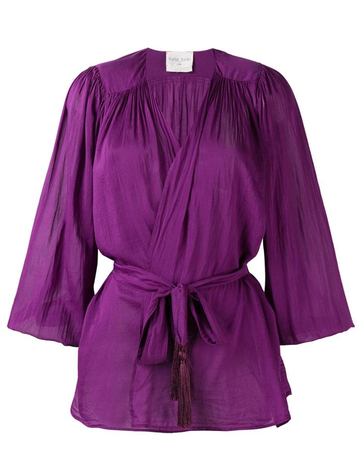 Forte Forte Wrap Blouse - Pink & Purple