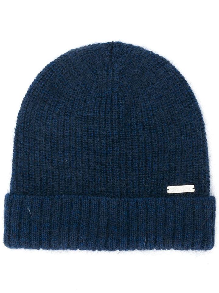 Woolrich Ribbed Knit Beanie - Blue