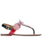 Dolce & Gabbana Embellished Open-toe Sandals - Pink & Purple
