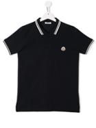 Moncler Kids Logo Short-sleeve Polo Shirt - Blue