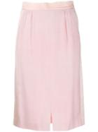 Louis Feraud Vintage 1980's Knee-length Straight Skirt - Pink