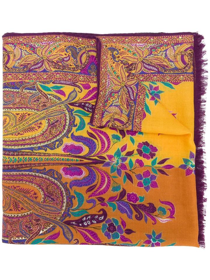 Etro Paisley Print Scarf - Orange