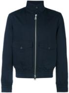 Ami Alexandre Mattiussi High Collar Jacket, Men's, Size: Large, Blue, Cotton/acetate