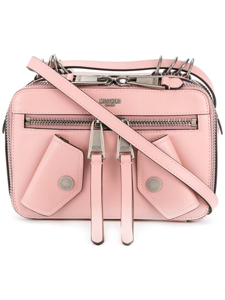 Moschino Biker Crossbody Bag - Pink & Purple