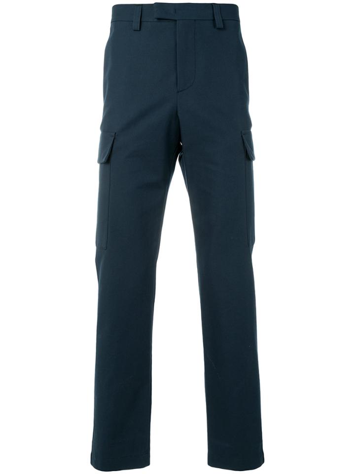 Msgm Side Stripe Cargo Trousers - Blue