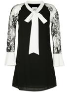Edward Achour Paris Short Pussy Bow Dress - Black