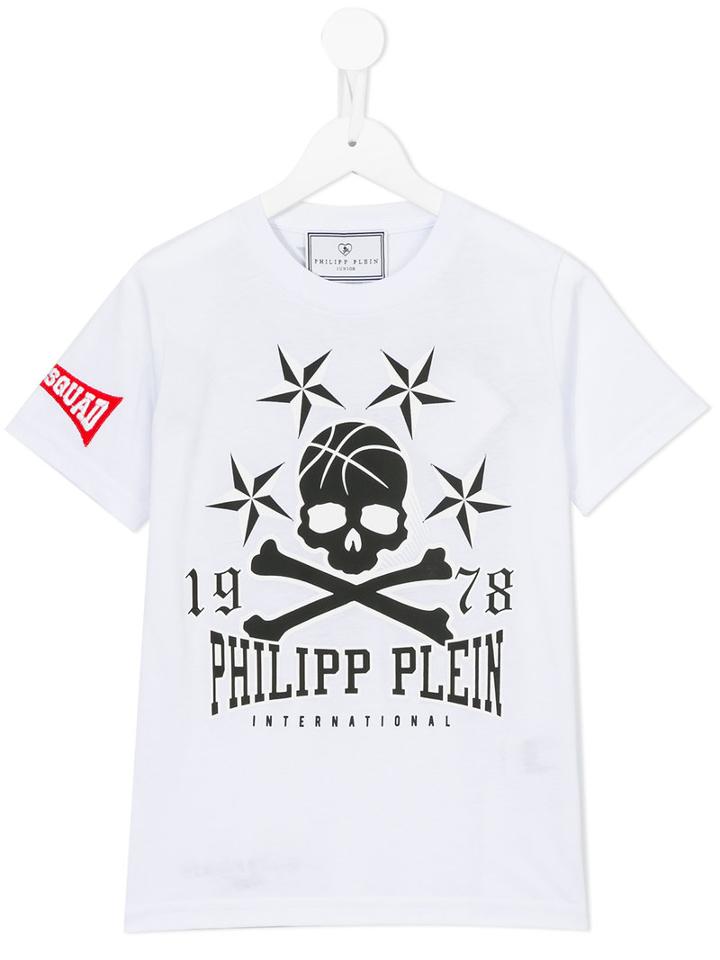 Philipp Plein Kids Logo Print T-shirt, Boy's, Size: 8 Yrs, White