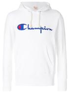 Champion Logo Embroidered Hoodie - White