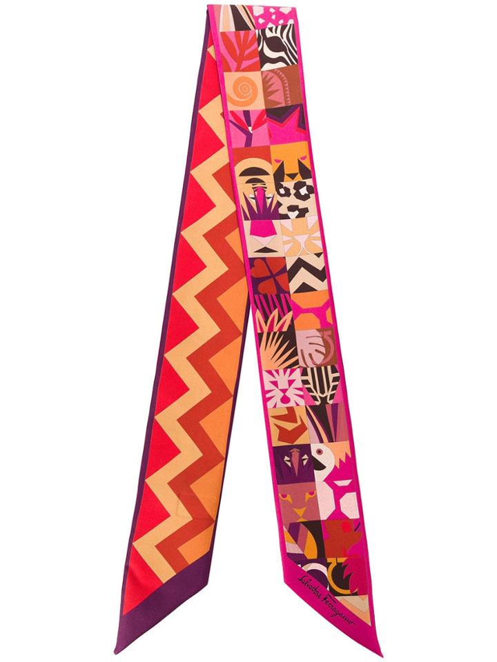 Salvatore Ferragamo Exotic Animal Print Scarf - Yellow