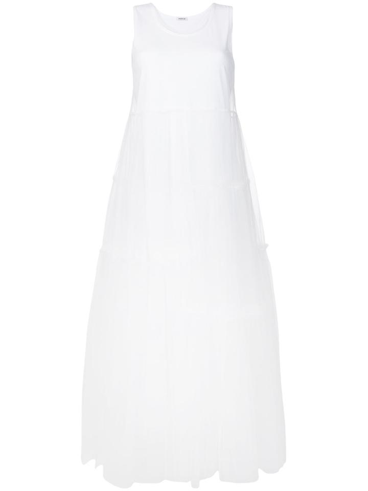 P.a.r.o.s.h. Sleeveless Flared Dress - White