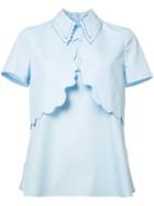 Vivetta Scalloped Collar T-shirt, Women's, Size: 44, Blue, Cotton