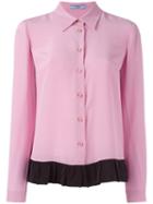 Prada Contrast Hem Shirt, Women's, Size: 40, Pink/purple, Silk