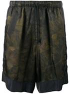 Dries Van Noten Camouflage Print Shorts, Men's, Size: 52, Blue, Viscose