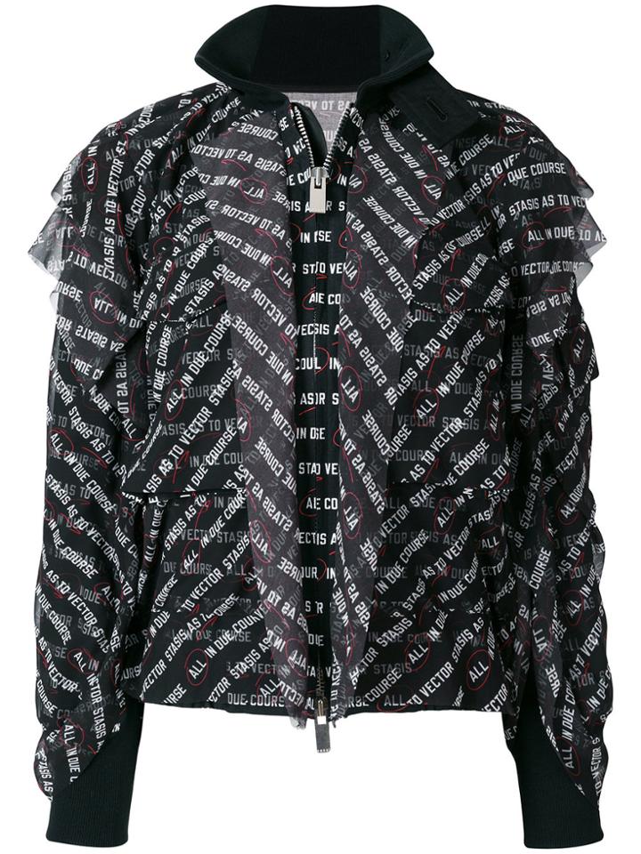 Sacai Text Print Jacket - Black