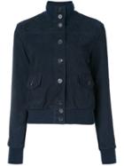 Simonetta Ravizza - Button Front Jacket - Women - Cupro/goat Suede - 42, Blue, Cupro/goat Suede