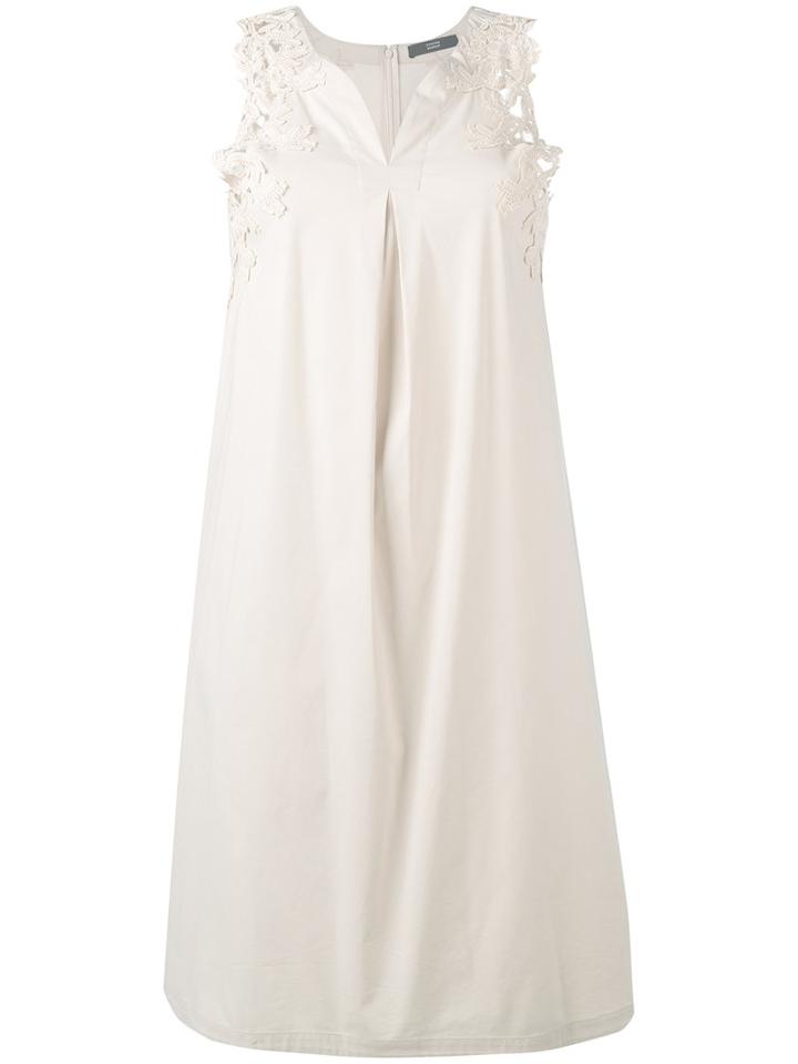 Steffen Schraut - Embroidered Trim Dress - Women - Cotton/polyester/spandex/elastane/viscose - 38, Nude/neutrals, Cotton/polyester/spandex/elastane/viscose