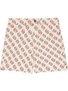 Gucci Shorts With Oval Interlocking G Print - White