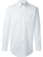 Canali Classic Button Down Shirt, Men's, Size: 43, White, Cotton