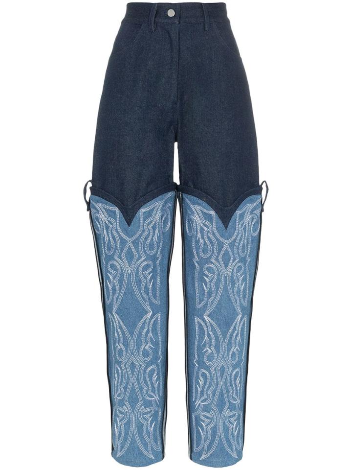 Asai Cowboy Embroidered Jeans - Blue