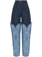 Asai Cowboy Embroidered Jeans - Blue