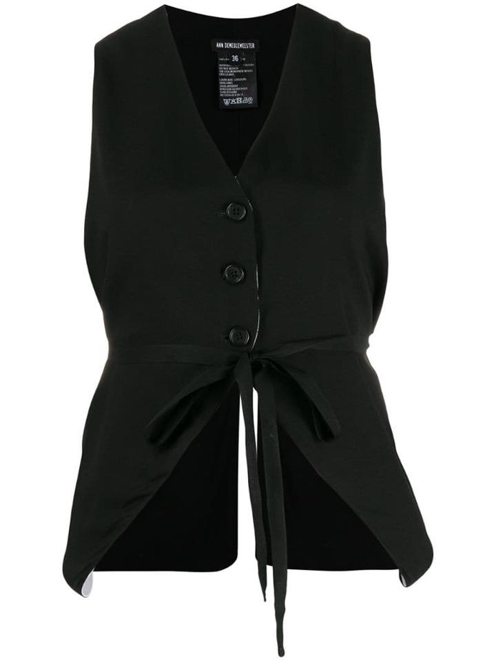 Ann Demeulemeester Tie-waist Waistcoat - Black