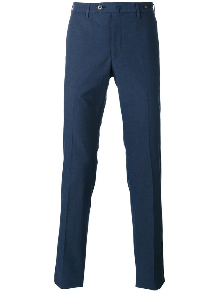 Pt01 - Tailored Trousers - Men - Cotton/spandex/elastane - 54, Blue, Cotton/spandex/elastane