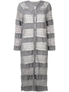 Christian Dior Vintage Lace Knit Longline Cardigan - Grey