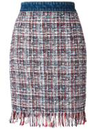 Msgm Tweed Skirt, Women's, Size: 40, Cotton/polyamide/viscose/polyester