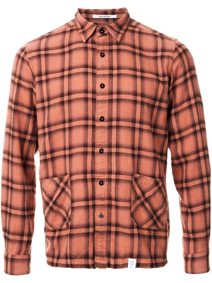 Bedwin & The Heartbreakers Checked Button Down Shirt, Men's, Size: 2, Yellow/orange, Cotton/rayon