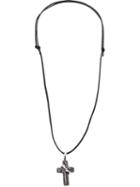 Gavello Diamond Embellished Cross Necklace, Women's, Black