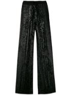 P.a.r.o.s.h. Ginter Sequin Wide Leg Trousers - Black