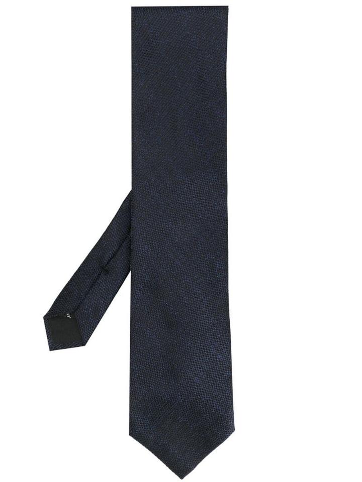 Jil Sander Woven Texture Tie - Blue