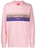 Supreme Shadow Stripe Long Sleeved Top - Pink