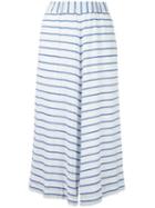 Antonio Marras Striped Cropped Trousers, Women's, Size: 0, White, Viscose/cotton