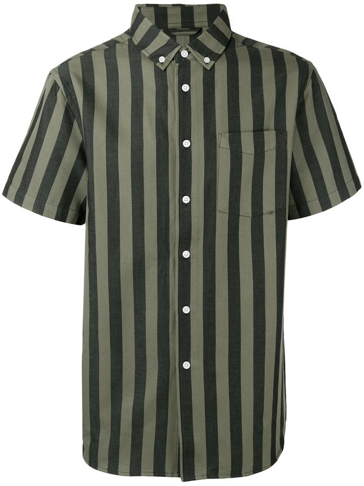Saturdays Surf Nyc Striped Shirt, Men's, Size: Xl, Grey, Cotton/linen/flax
