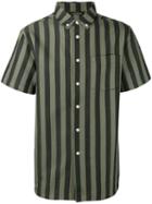 Saturdays Surf Nyc Striped Shirt, Men's, Size: Xl, Grey, Cotton/linen/flax